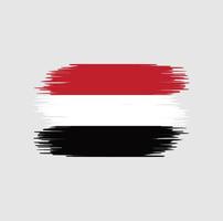 Yemen flag brush stroke. National flag vector