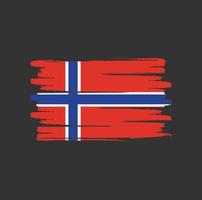 pinceladas de bandera de noruega vector