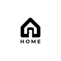 tech logo house abstract flat modern vector