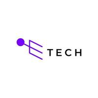 tech e logo abstract flat modern vector