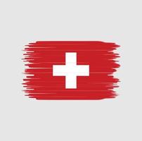 trazo de pincel de bandera suiza. bandera nacional vector