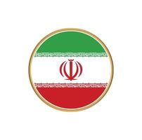 Iran flag with golden frame vector