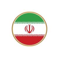 Iran flag with golden frame vector