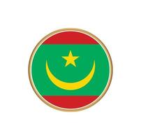Mauritania flag with golden frame vector
