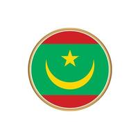 Mauritania flag with golden frame vector