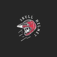 Skull with A Motorcycle Rider Helmet, Tattoo Style Illustration with, Artwork Slogan on White Background for Apparel or Other Uses vector