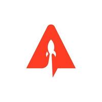 Orange technology rocket theme logo design inspiration vector