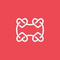 Funny, abstract love logo concept. heart logo. vector