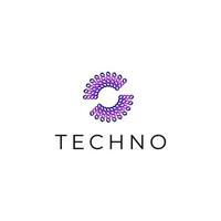 tech logo abstract flat modern vector