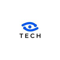 logotipo de tecnología ojo abstracto plano m vector