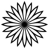 Outline Mandala. Ornamental round doodle flower isolated on white background. Geometric circle element. vector