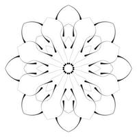 lindo mandala. flor ornamental redonda del doodle aislada en el fondo blanco. ornamento decorativo geométrico en estilo étnico oriental. vector