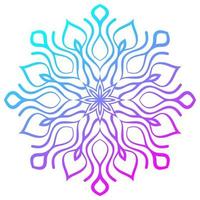 mandala de flores de degradado de colores. elemento decorativo dibujado a mano. elemento floral de fideos redondos ornamentales aislado sobre fondo blanco. vector