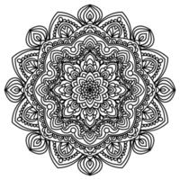 mandala floral detallada ornamental, diseño complejo persa, turco, árabe, circular, flor de garabato aislada sobre fondo blanco. mándala tibetana. vector