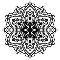 lindo mandala. flor ornamental redonda del doodle aislada en el fondo blanco. ornamento decorativo geométrico en estilo étnico oriental. vector