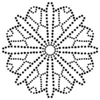 Dotted flower mandala. Decorative element. Ornamental round doodle isolated on white background. Geometric circle element. vector