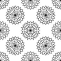 Fantasy seamless pattern with ornamental mandala. Abstract round doodle flower background. Floral geometric circle. vector