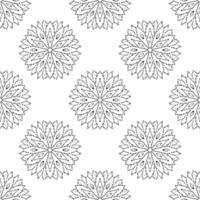 Fantasy halftone seamless pattern with ornamental mandala. Abstract round dotted doodle flower background. Floral geometric circle. Vector illustration.