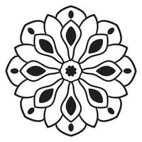 lindo mandala. flor ornamental redonda del doodle aislada en el fondo blanco. ornamento decorativo geométrico en estilo étnico oriental. vector