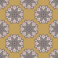 Abstract seamless pattern with mandala flower. Mosaic, tile. Floral background. vector