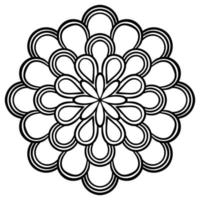 Outline Mandala. Ornamental round doodle flower isolated on white background. Geometric circle element. vector