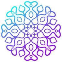 mandala de flores de degradado de colores. elemento decorativo dibujado a mano. elemento floral de fideos redondos ornamentales aislado sobre fondo blanco. vector