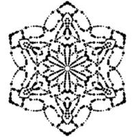 Dotted flower mandala. Decorative element. Ornamental round doodle isolated on white background. Geometric circle element. vector