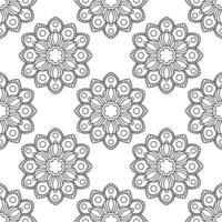 Fantasy seamless pattern with ornamental mandala. Abstract round doodle flower background. Floral geometric circle. vector