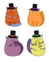 Set with funny cats vector