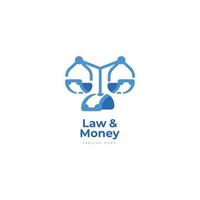 Law and Money consultant combination logo concept vector