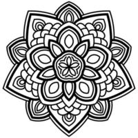 Outline Mandala. Ornamental round doodle flower isolated on white background. Geometric circle element. vector