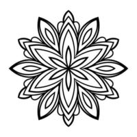 lindo mandala. flor ornamental redonda del doodle aislada en el fondo blanco. ornamento decorativo geométrico en estilo étnico oriental. vector