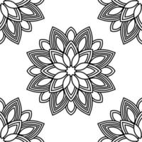 patrón sin costuras de fantasía con mandala ornamental. fondo de flor de garabato redondo abstracto. círculo geométrico floral. vector