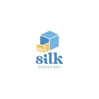 Silk Carton or fabric box logo concept for tailor and fashion business vector