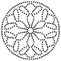 Dotted flower mandala. Decorative element. Ornamental round doodle isolated on white background. Geometric circle element. vector