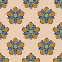 Resumen de patrones sin fisuras con flor de mandala. mosaico, azulejo. fondo floral. vector