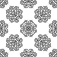 Fantasy seamless pattern with ornamental mandala. Abstract round doodle flower background. Floral geometric circle. vector