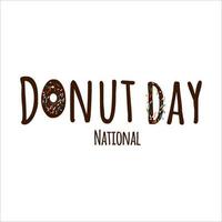 National Donut day text in cartoon style isolated on white background vector