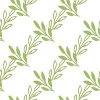 Vector Seamless pattern leaves green white color, Botanical Floral Decoration Texture. Wallpaper Background