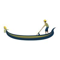 clip art of man row boat with cartoon design vector