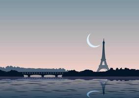 Silhouette design of background of eiffel tower vector
