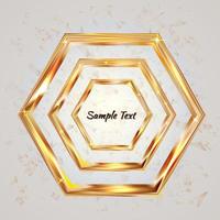 Bright golden hexagon. Luxury vector illustration. Easy to edit design template for your business projects.