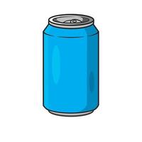 Flat style blue soda can for drink design vector