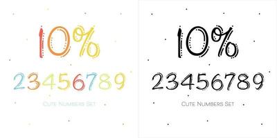 Colorful Numbers Set With Dots vector