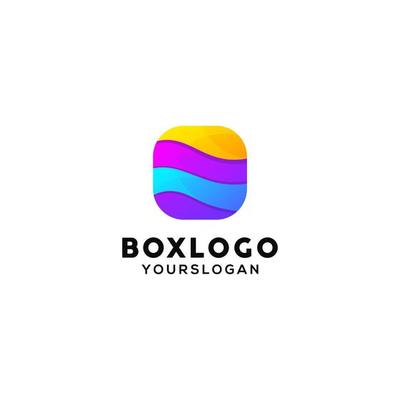 box colorful logo design template