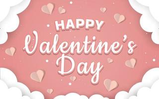 Valentines day background concept in paper style vector