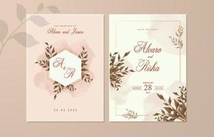 Wedding invitation with save the date vector