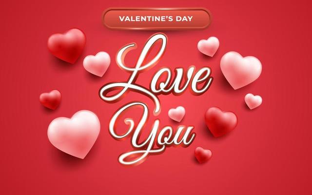 Love you editable text effect special happy valentines day