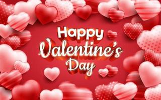 Valentines day banner with red and pink sweet heart vector