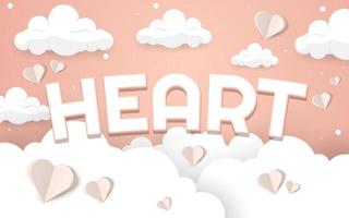 Soft heart editable text effect with paper style